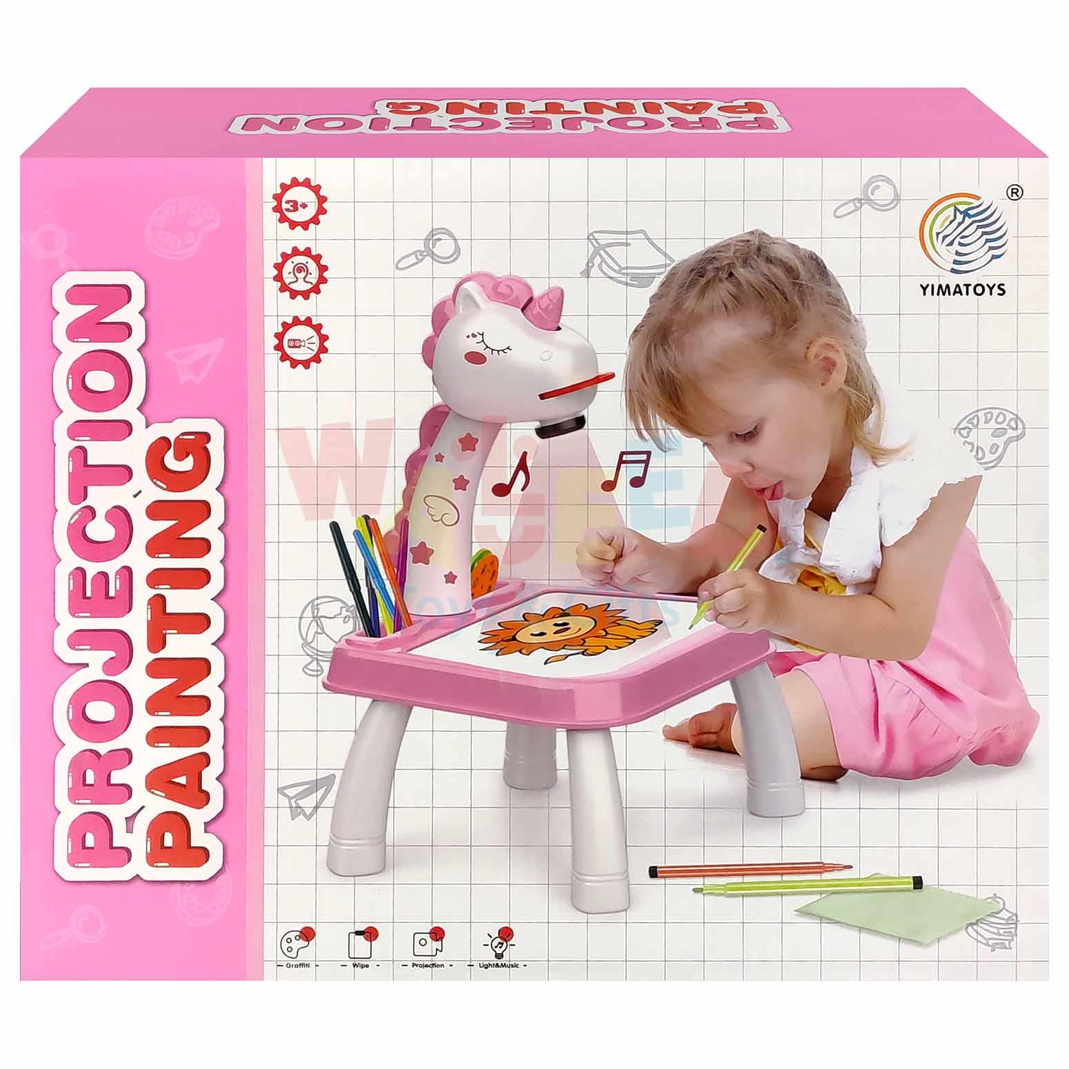 Drawing Board Table With Projaction & Music (Pink )