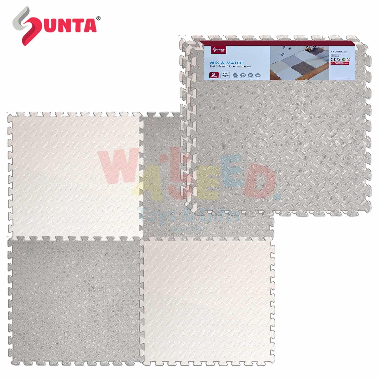 PLAIN PUZZLE - GREY/WHITE (4pcs)