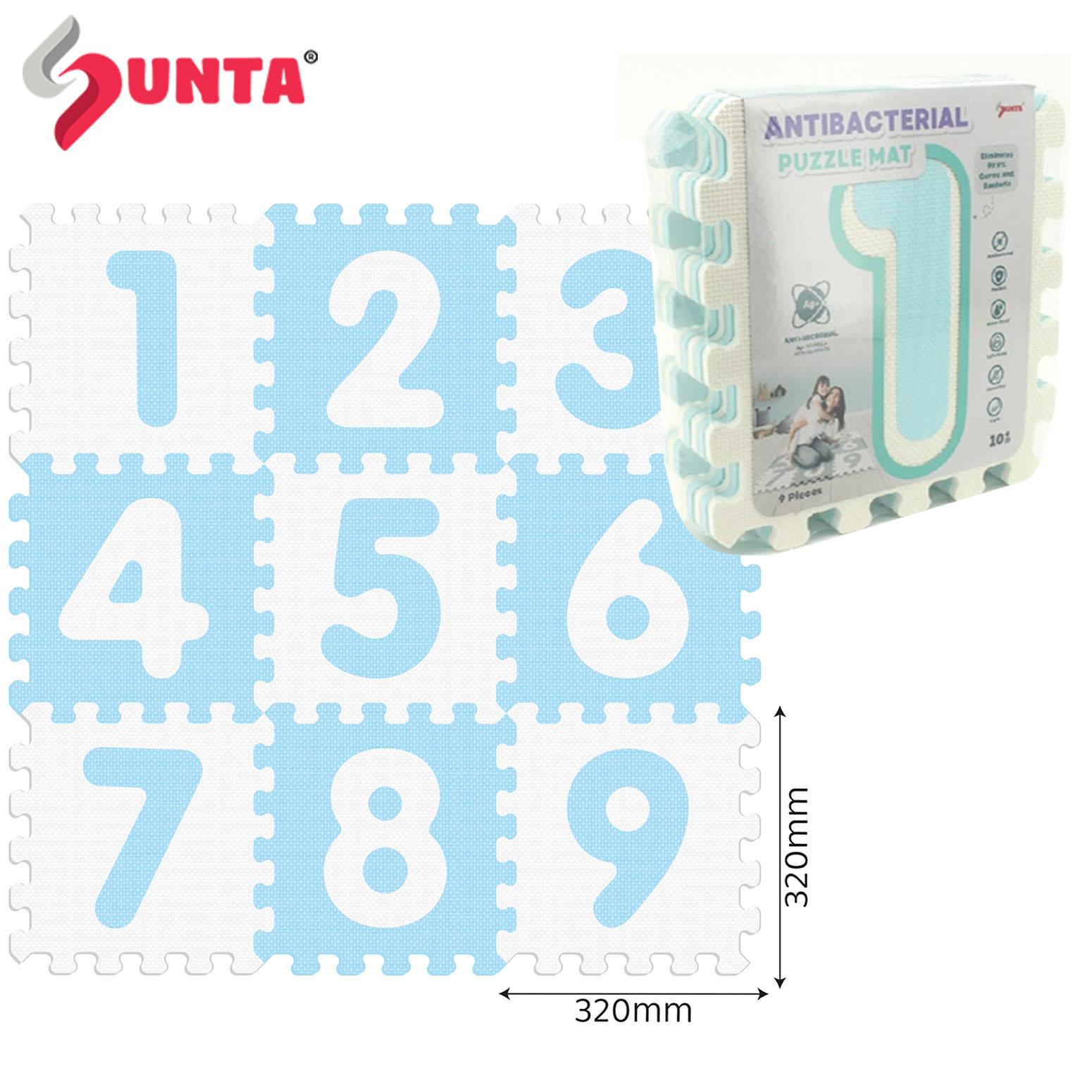 9PCS Number Puzzle  -WHITE/BLUE (ANTI-BACTERIAL)