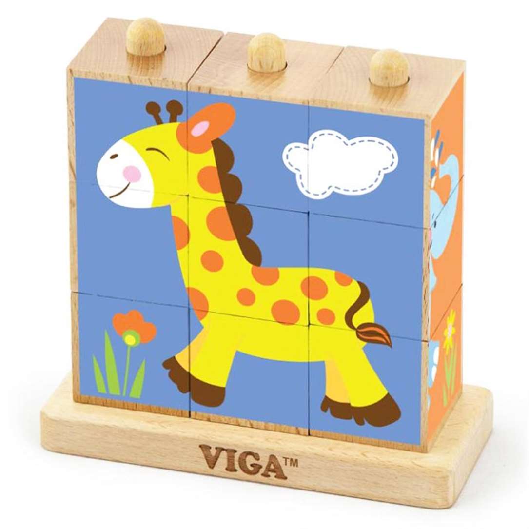 9pcs Stacking Cube Puzzle - Wild Animals