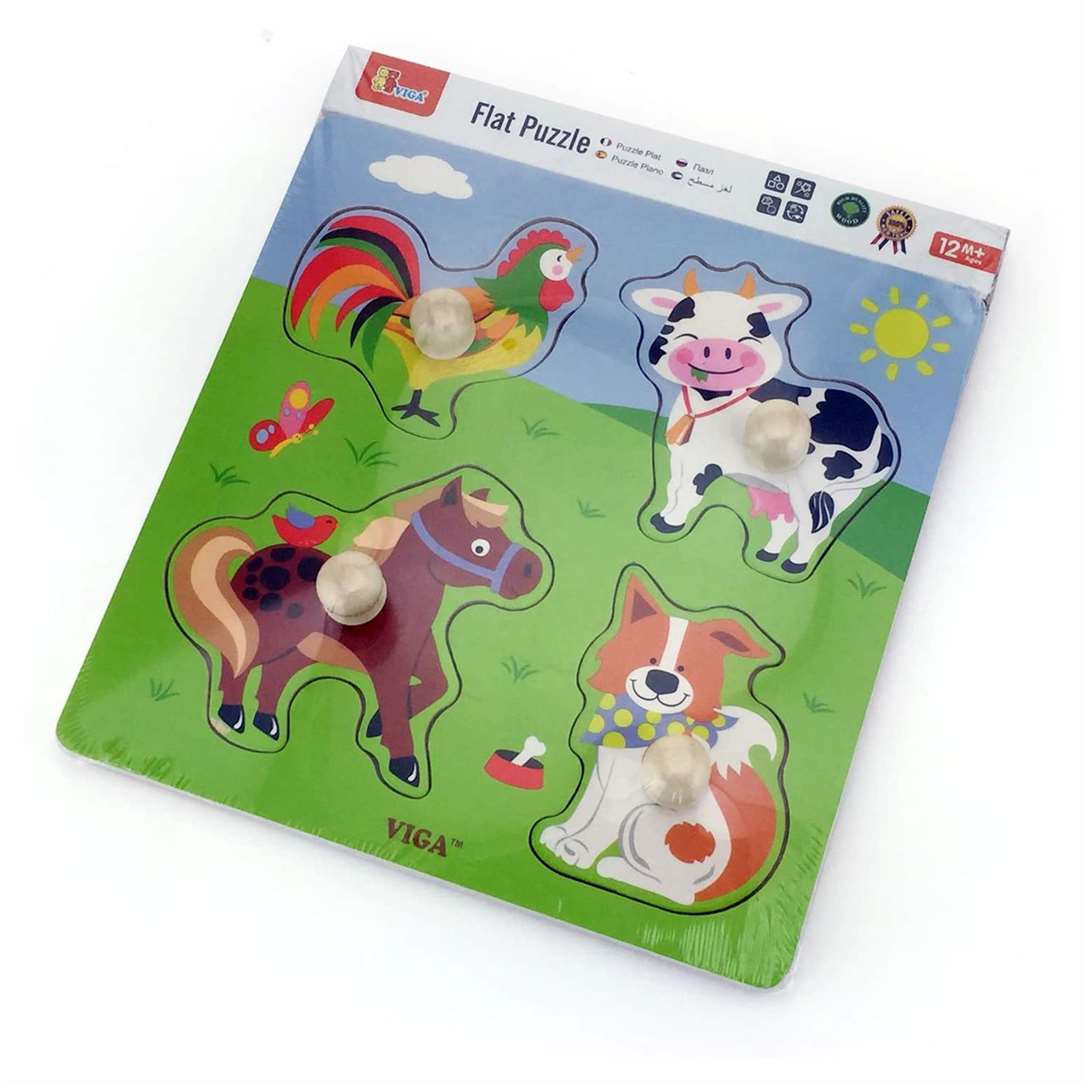 Big Wooden Knob Puzzle - Farm Animals