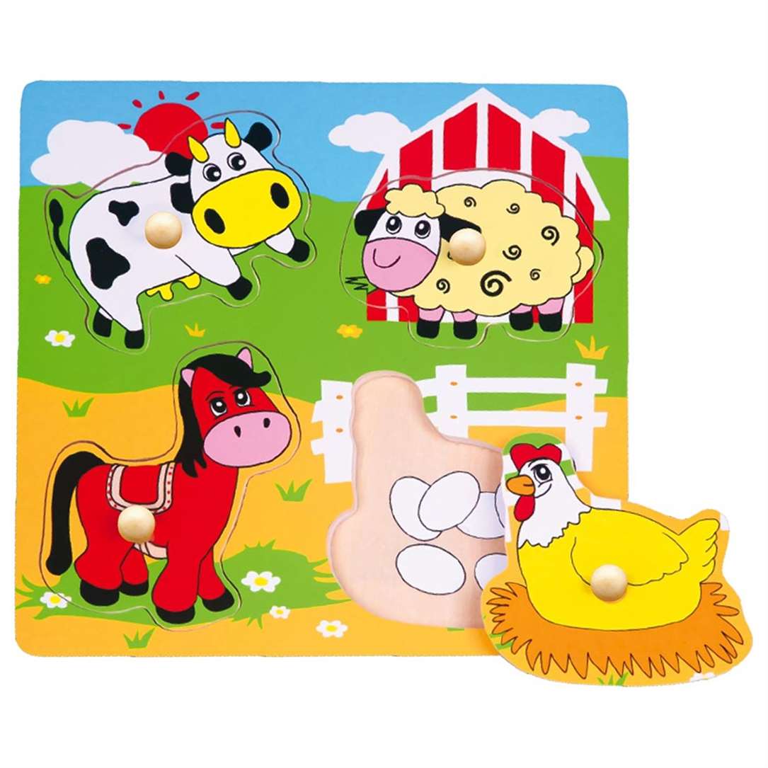 Wooden Flat Puzzle - Farm Animals