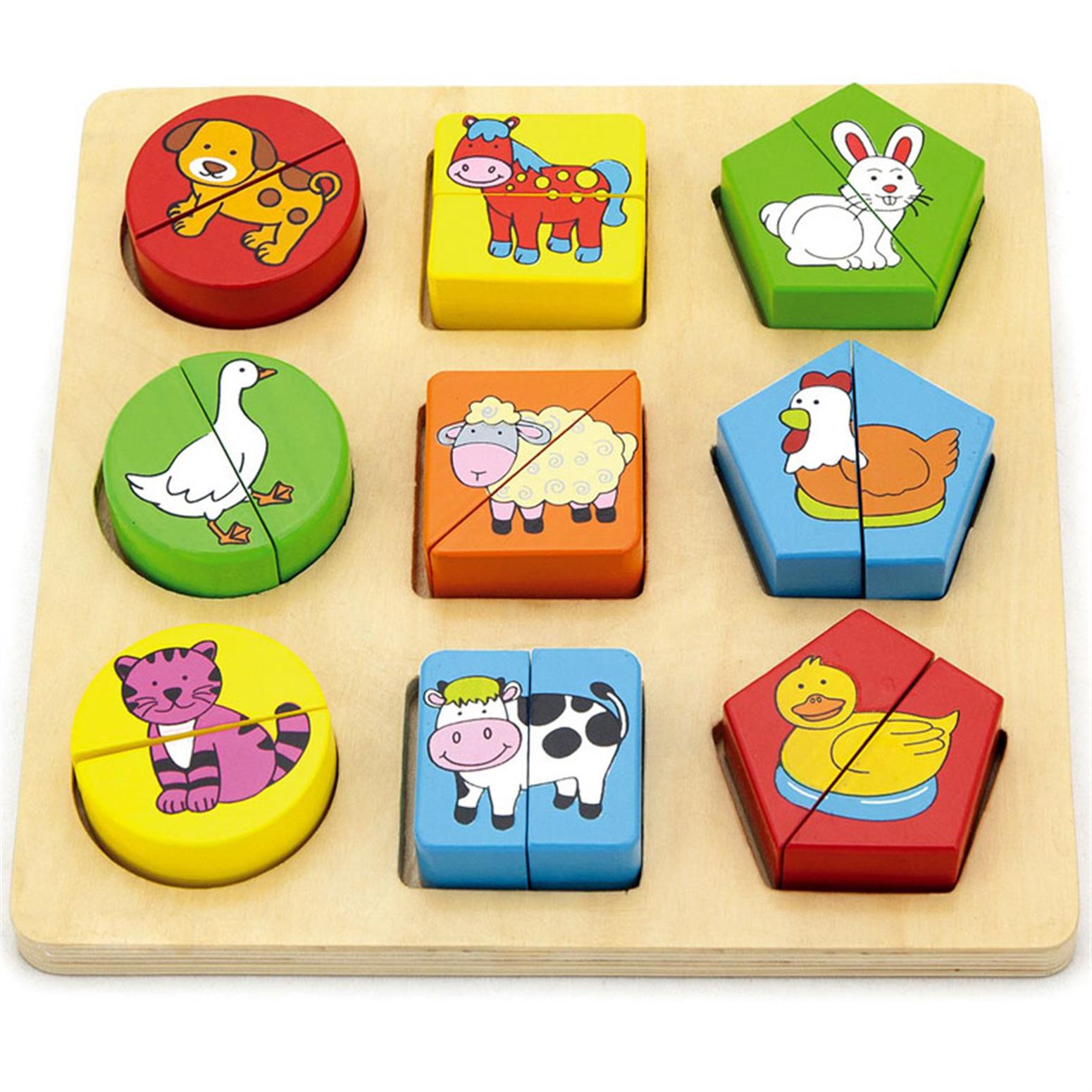 Shape Block Puzzle - Farm Animals