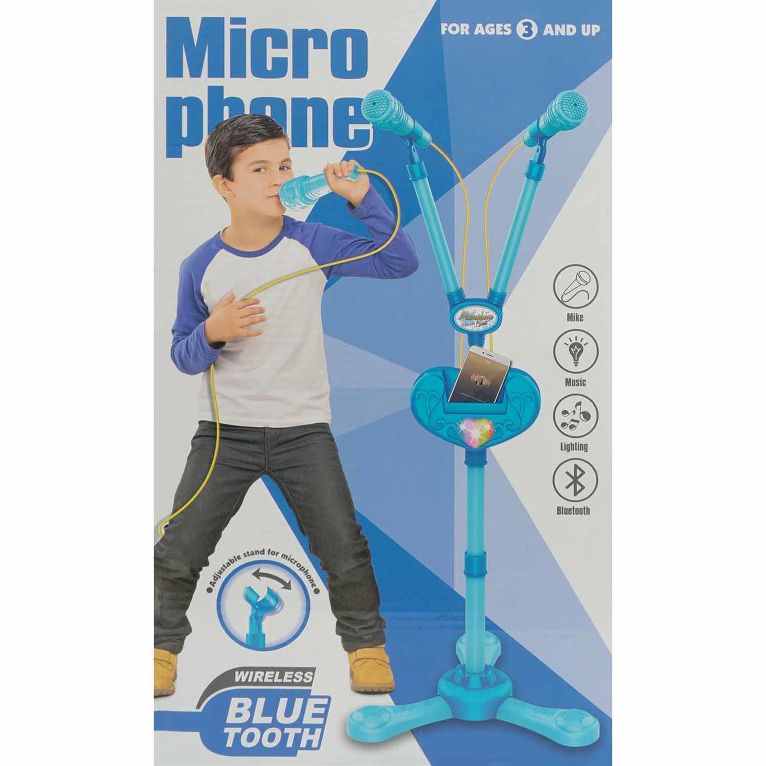 Children's Microphone with Stand - Blue
