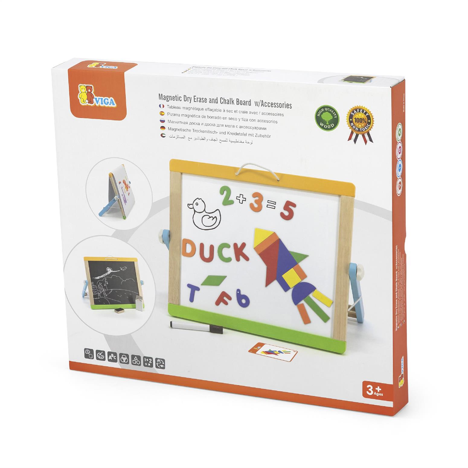Magnetic Dry Erase and Chalk Board  w/Accessories