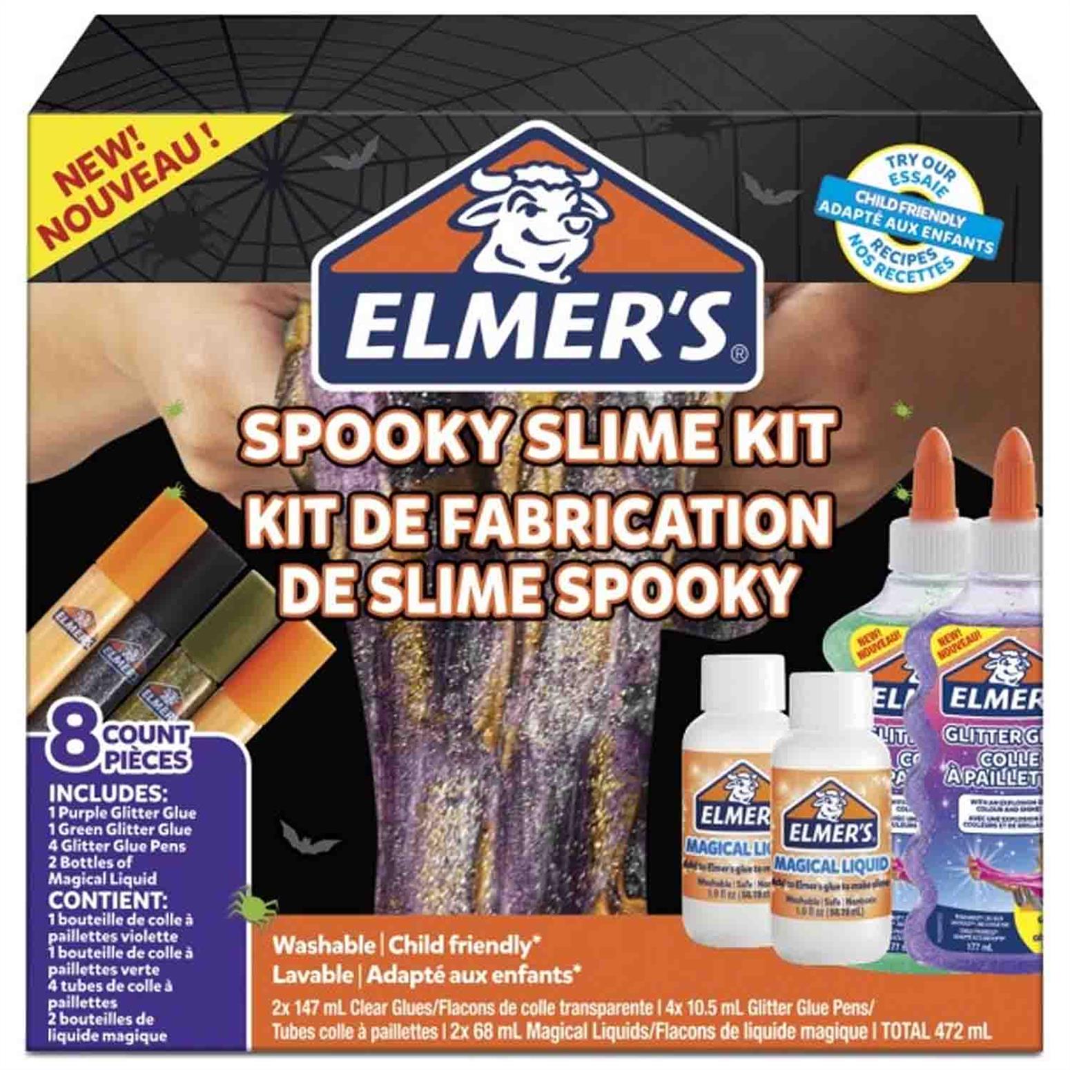 Elemer's Spooky Slime Kit, Pack of 8 & Glitter Vinyl Glue