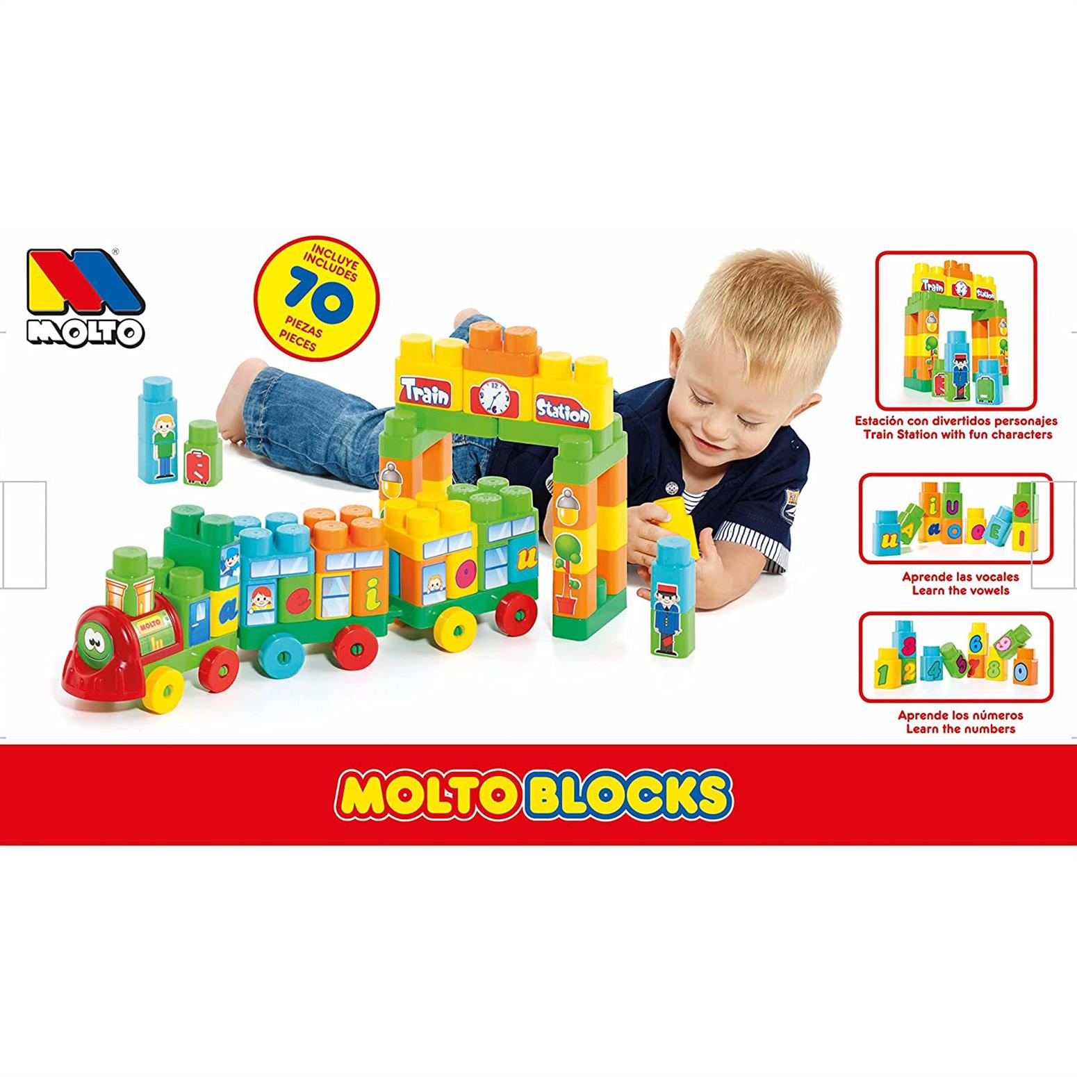 Small World Toys Ryans Room Educational Molto Blocks Train 2 Railcars