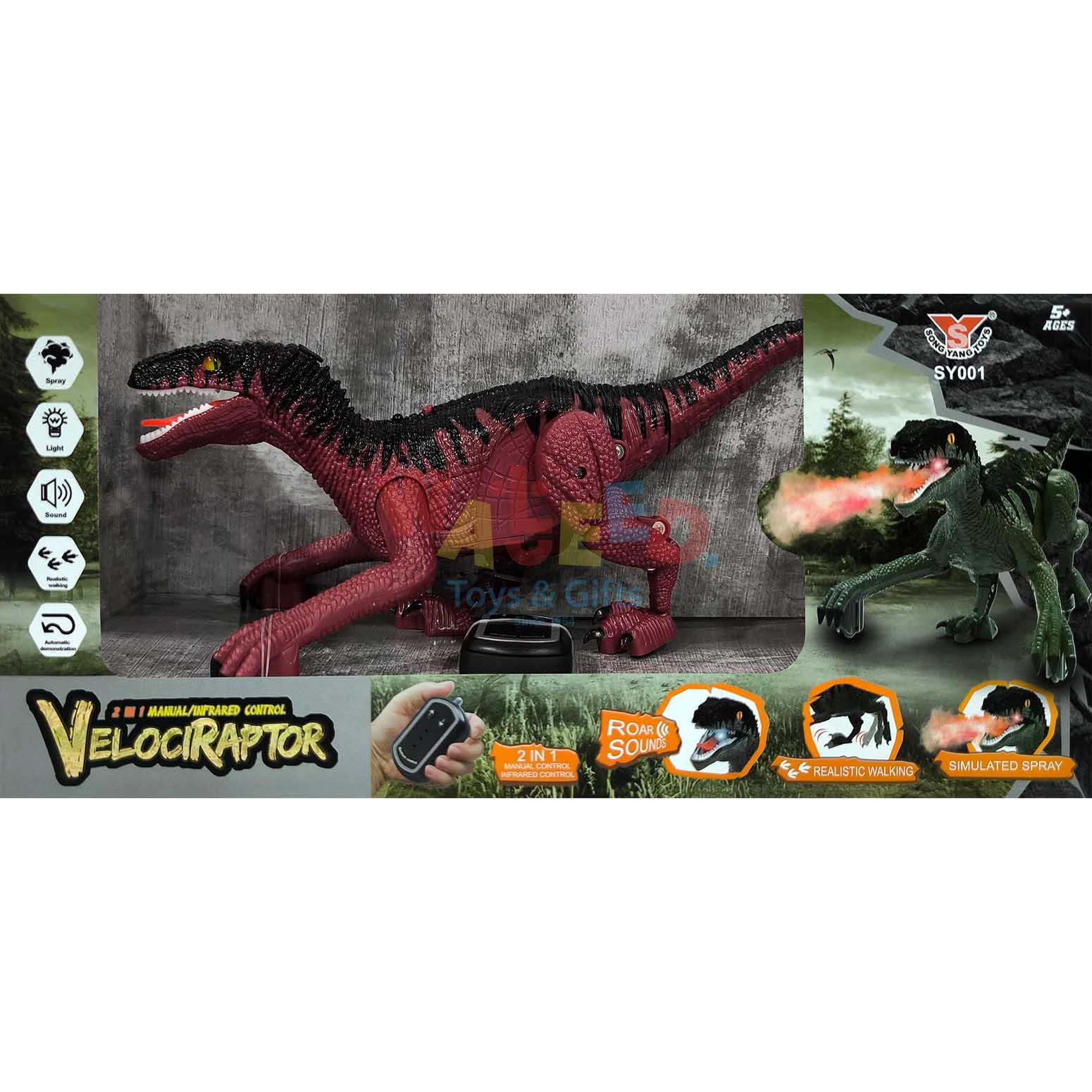 2 In 1 Gravity Sensor Woaking Dinosaur With Spray,Sound & Light