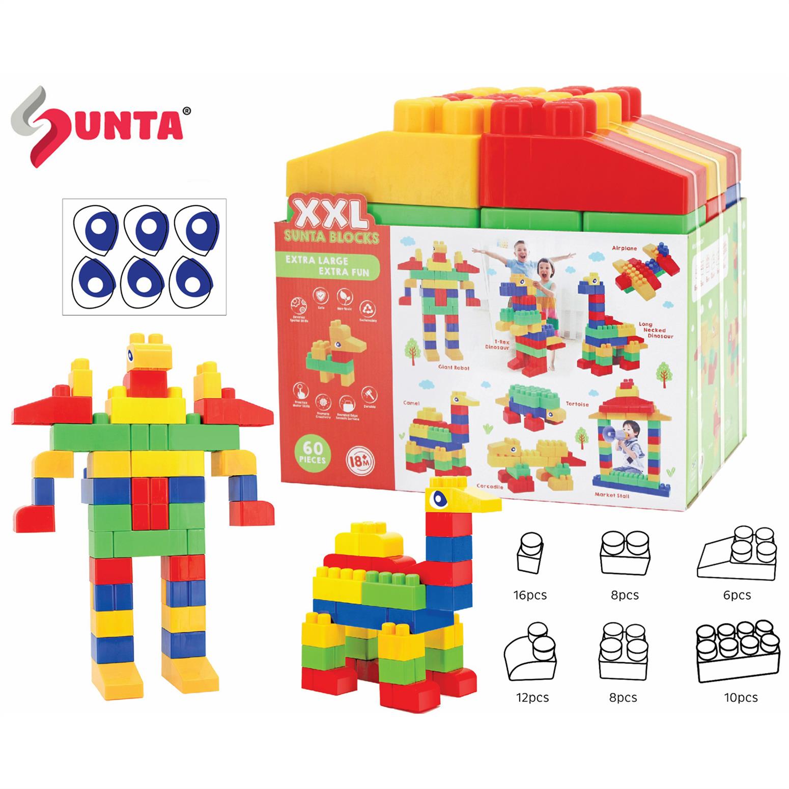 XXL SUNTA BLOCKS EXTRA FUN  (60 PCS) PAPER BOX