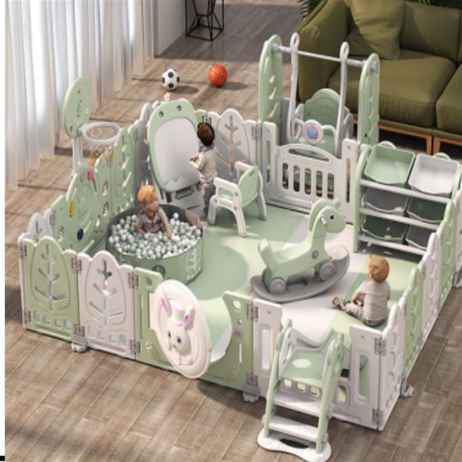 Trend toddler playpen baby gates plastic baby fence kids playpen with slides and