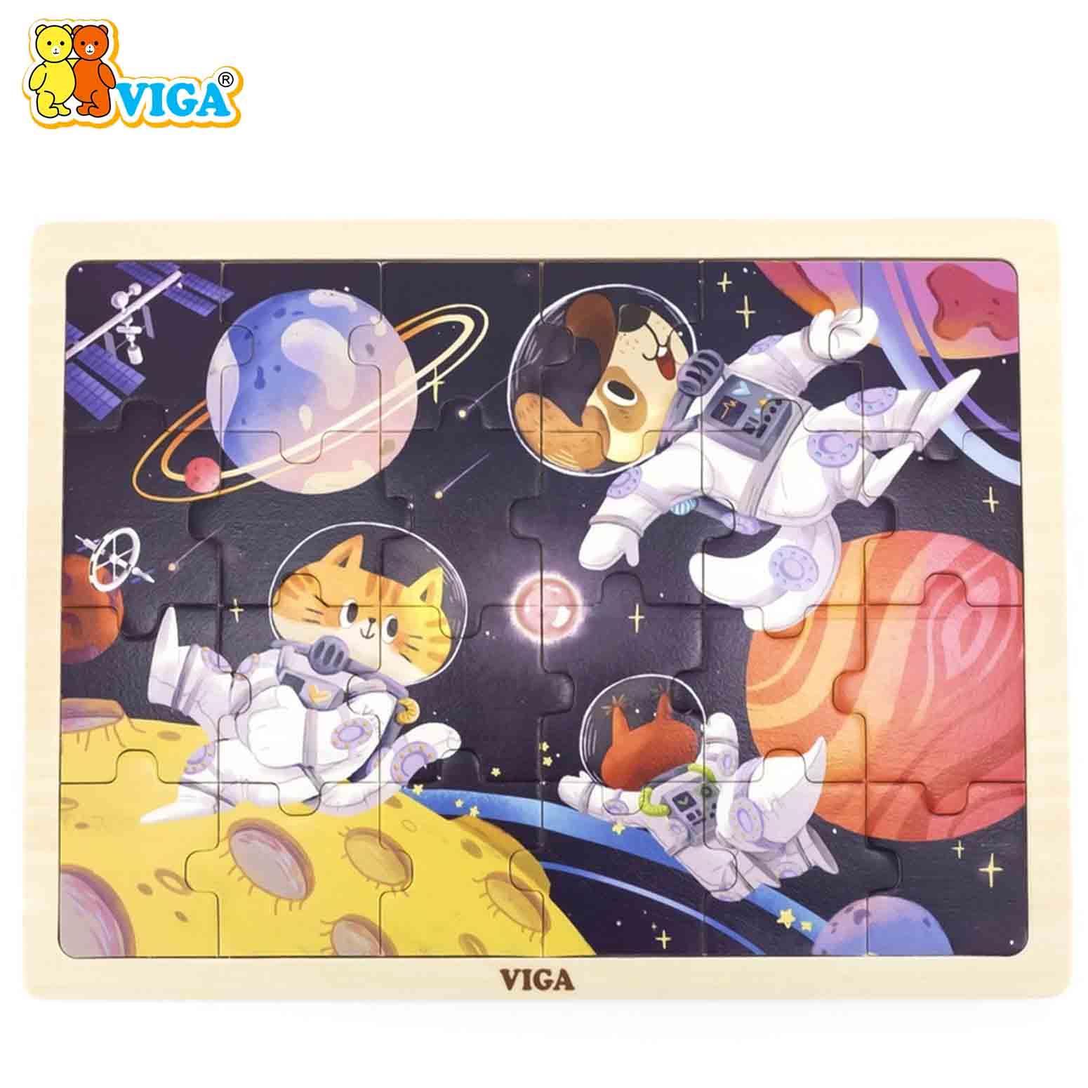 24-Piece Wooden Jigsaw Puzzle - Space Adventure