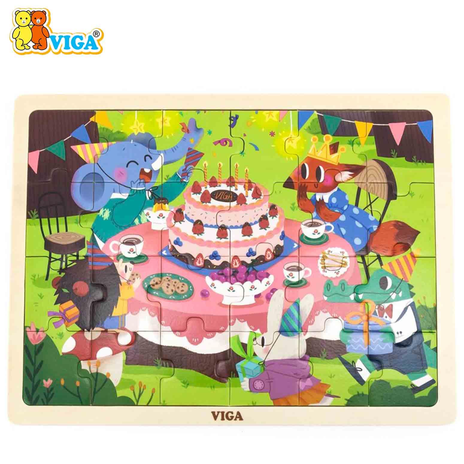 24-Piece Wooden Jigsaw Puzzle - Birthday Party