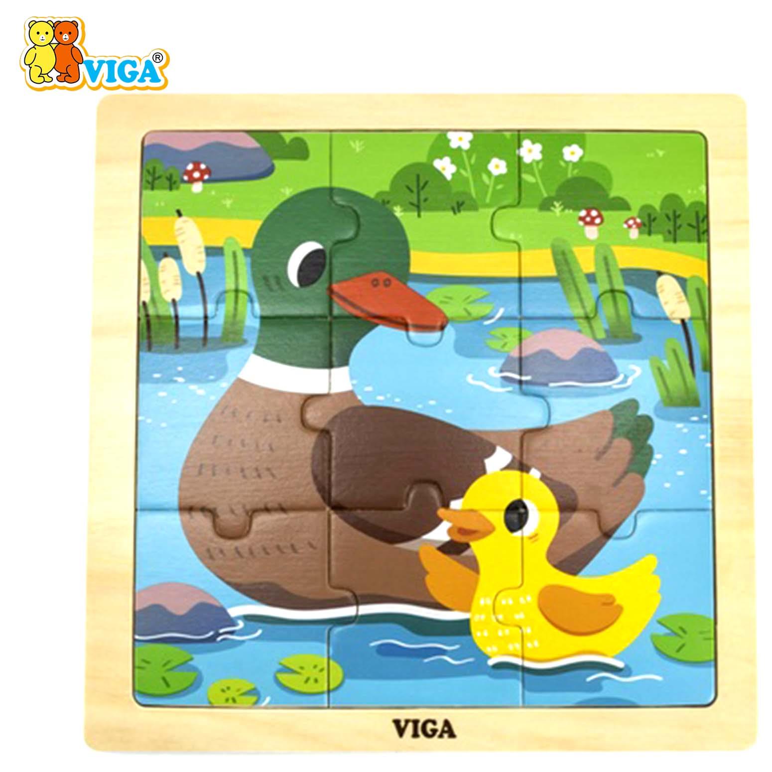 Wooden 9-Piece-Puzzle  - Duck