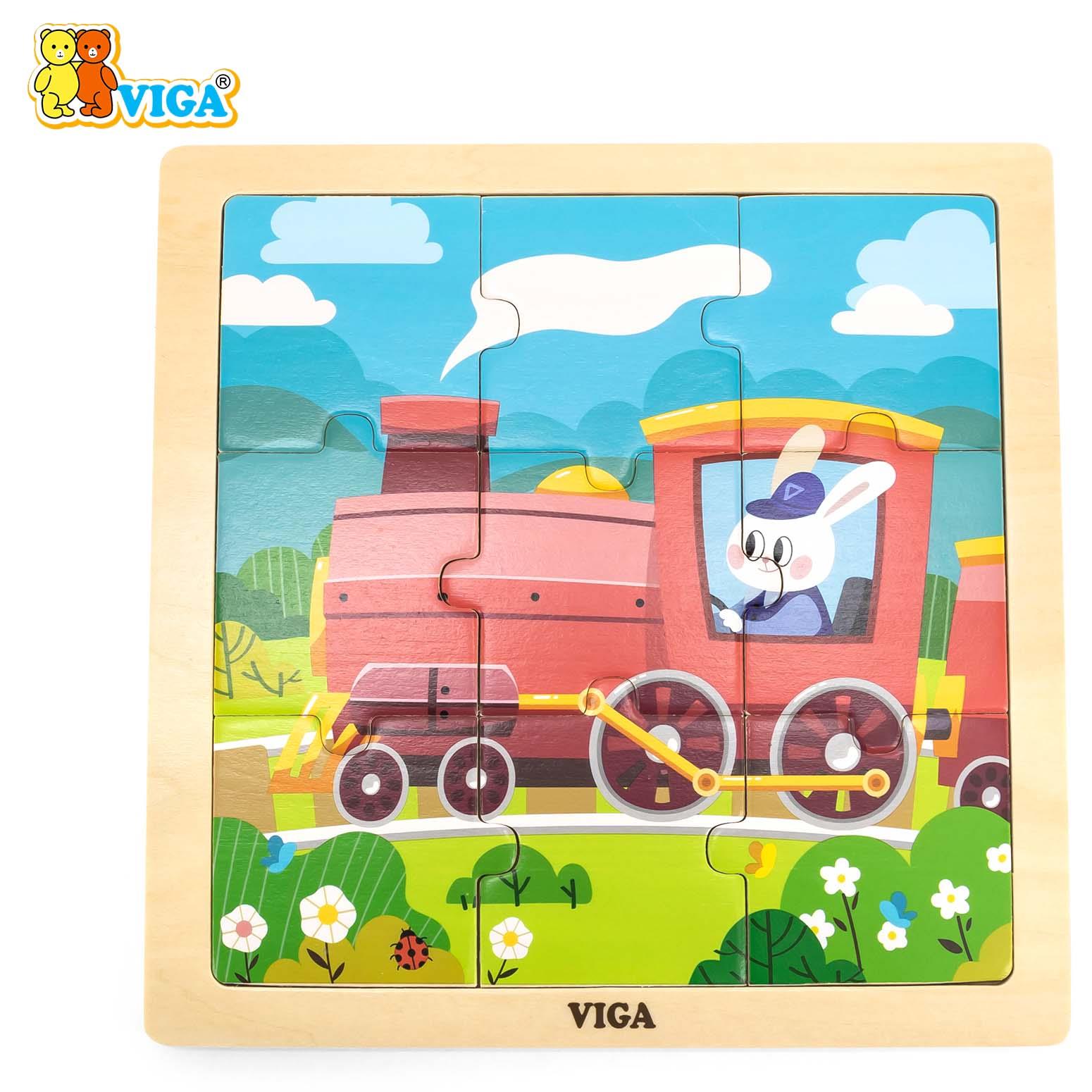 Wooden 9-Piece-Puzzle  - Train
