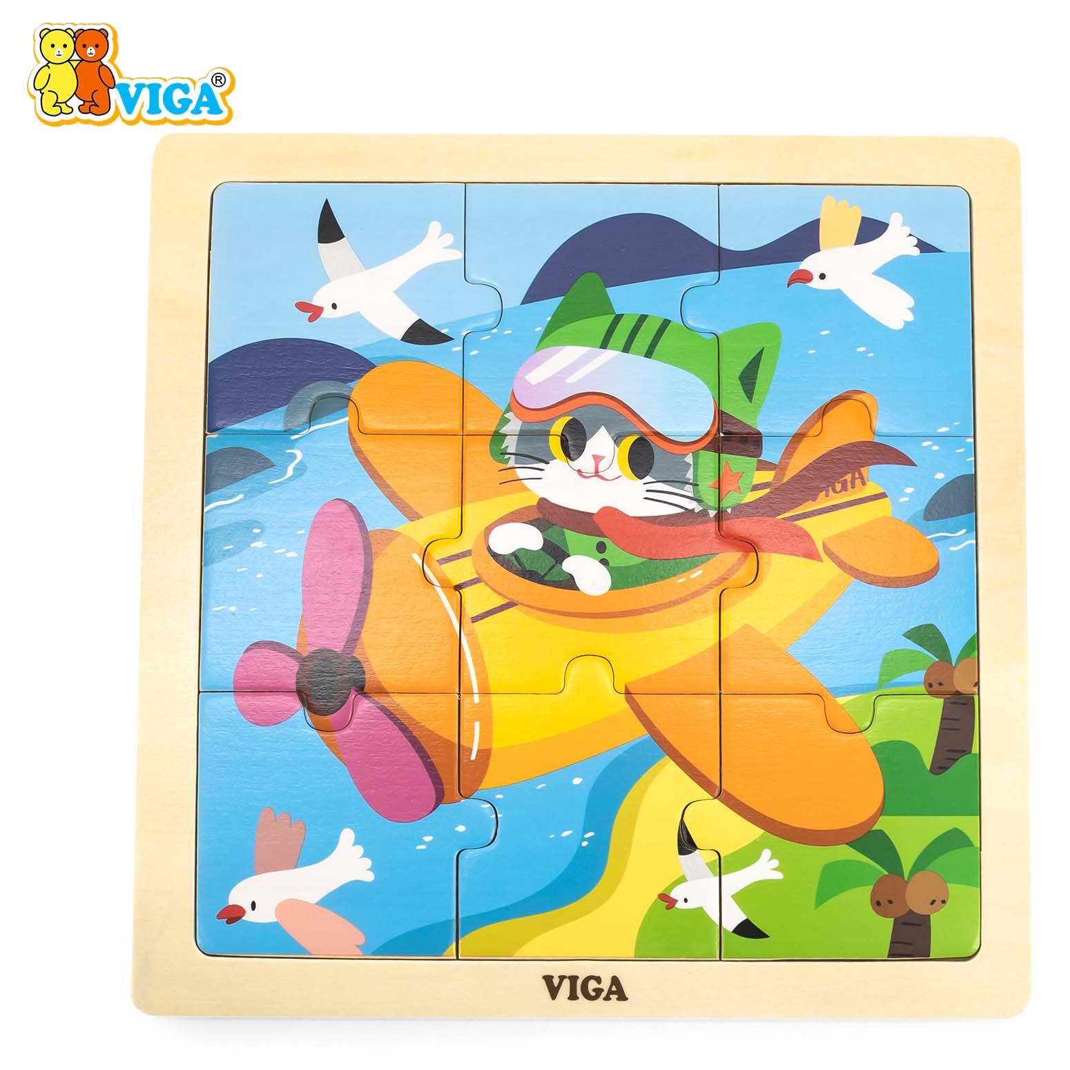 Wooden 9-Piece-Puzzle  - Plane