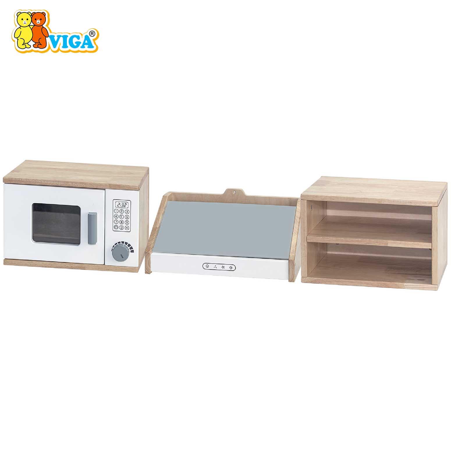 Microwave+Exhaust Hood+Wall Shelves