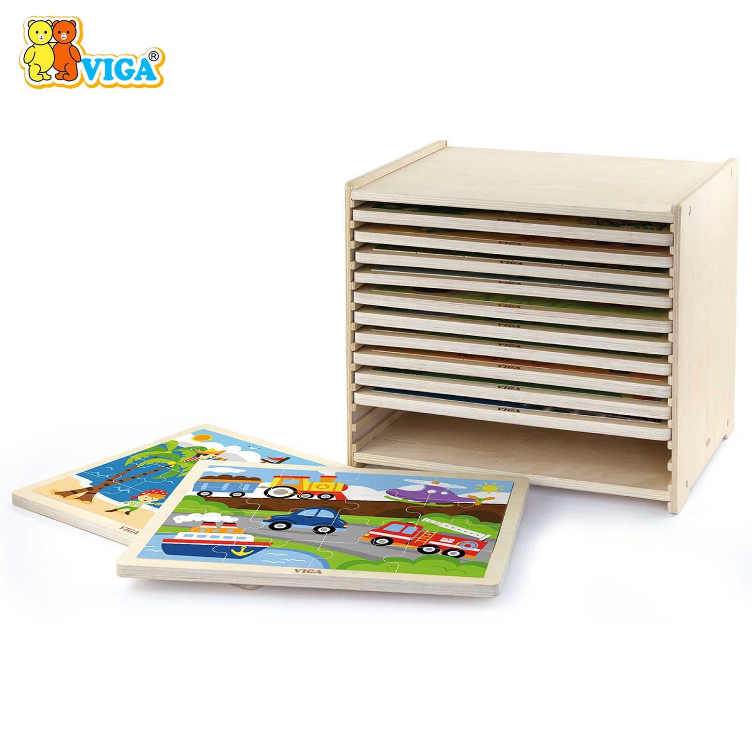 16-Piece-Puzzle  - 12pcs Set w/Storage Shelf